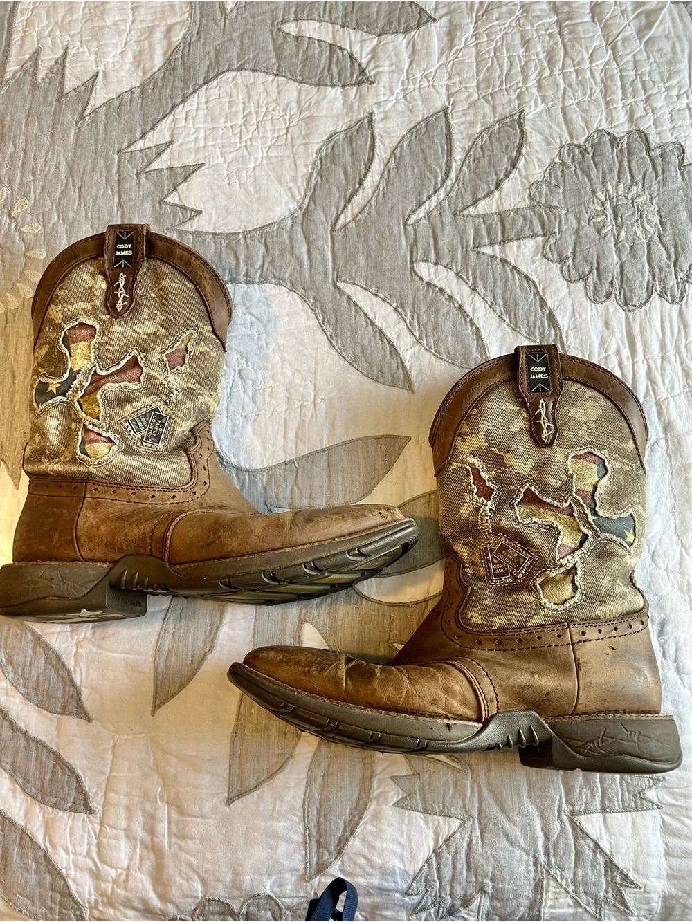 Cody James Tychee Camo Flag Western Boots Mens 10D BCJSP20P108 Brothers Sons